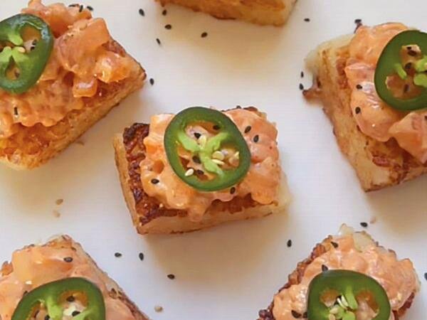 Marukan Spicy Salmon with Crispy Rice